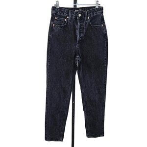 Denim Forum Womens The BF High Rise Loose  Jeans Black Gray Wash Size 23